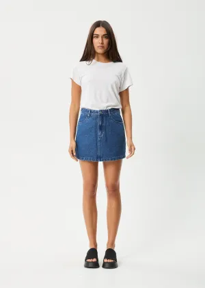 AFENDS Womens Georgia - Denim Skirt - Authentic Blue