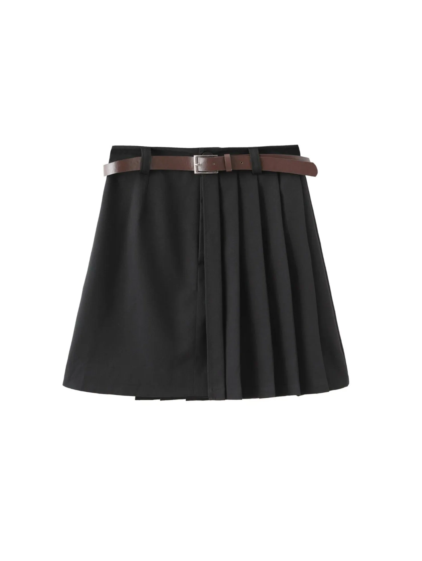 Asymmetric Pleated Mini Skirt