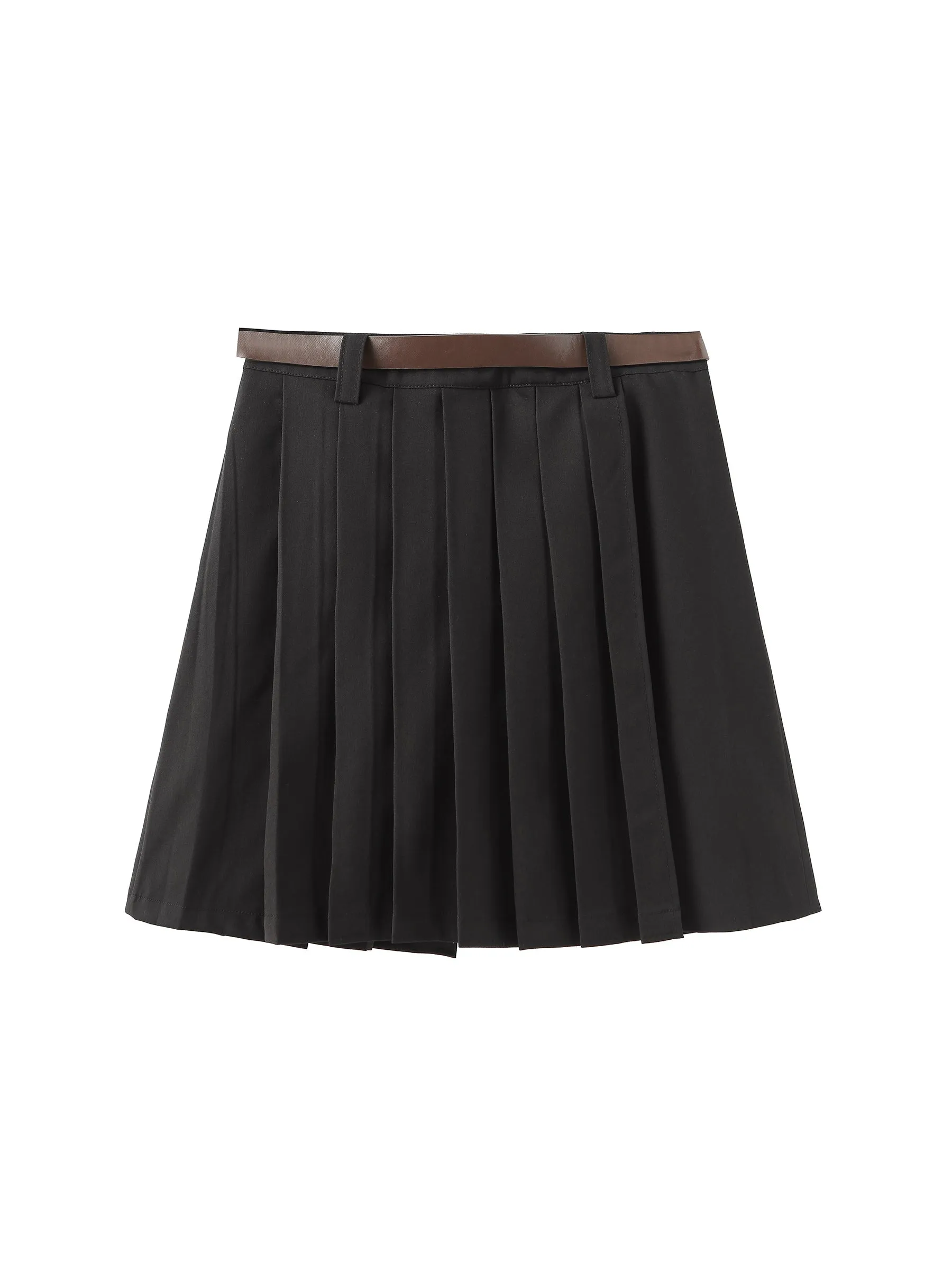 Asymmetric Pleated Mini Skirt