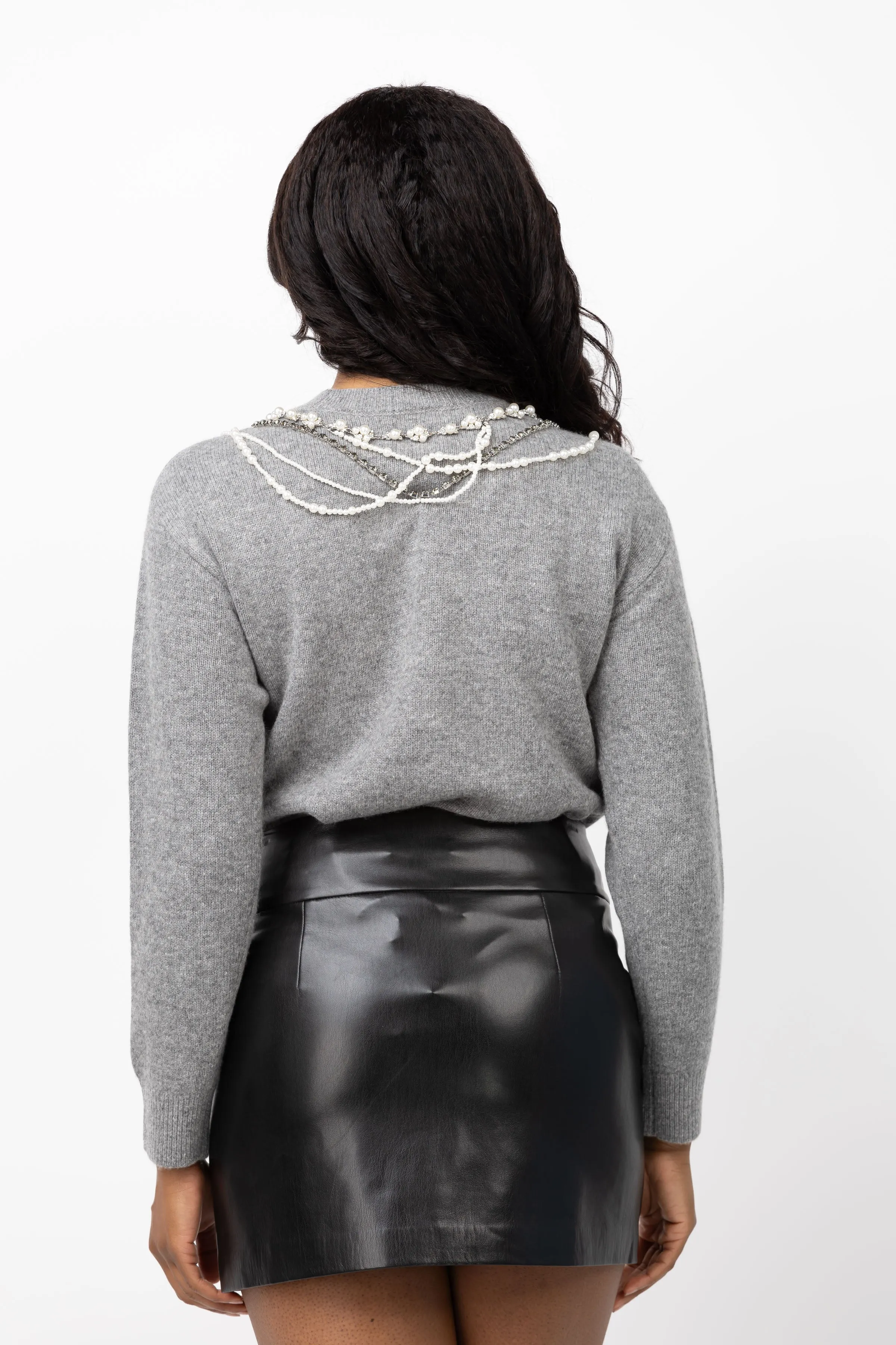 Cinq a Sept Necklace Lilliana Sweater in Light Heather Grey