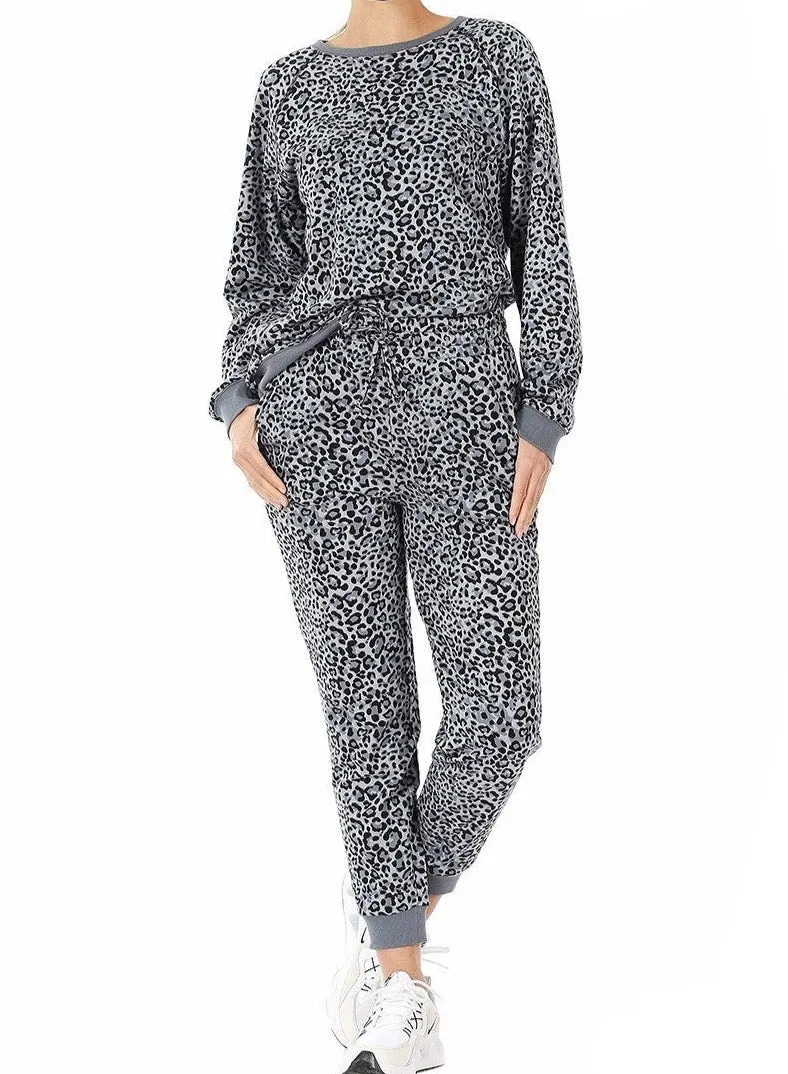 Cotton Terry Animanl Print Pants