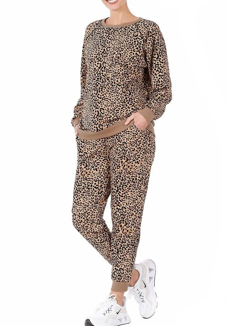 Cotton Terry Animanl Print Pants