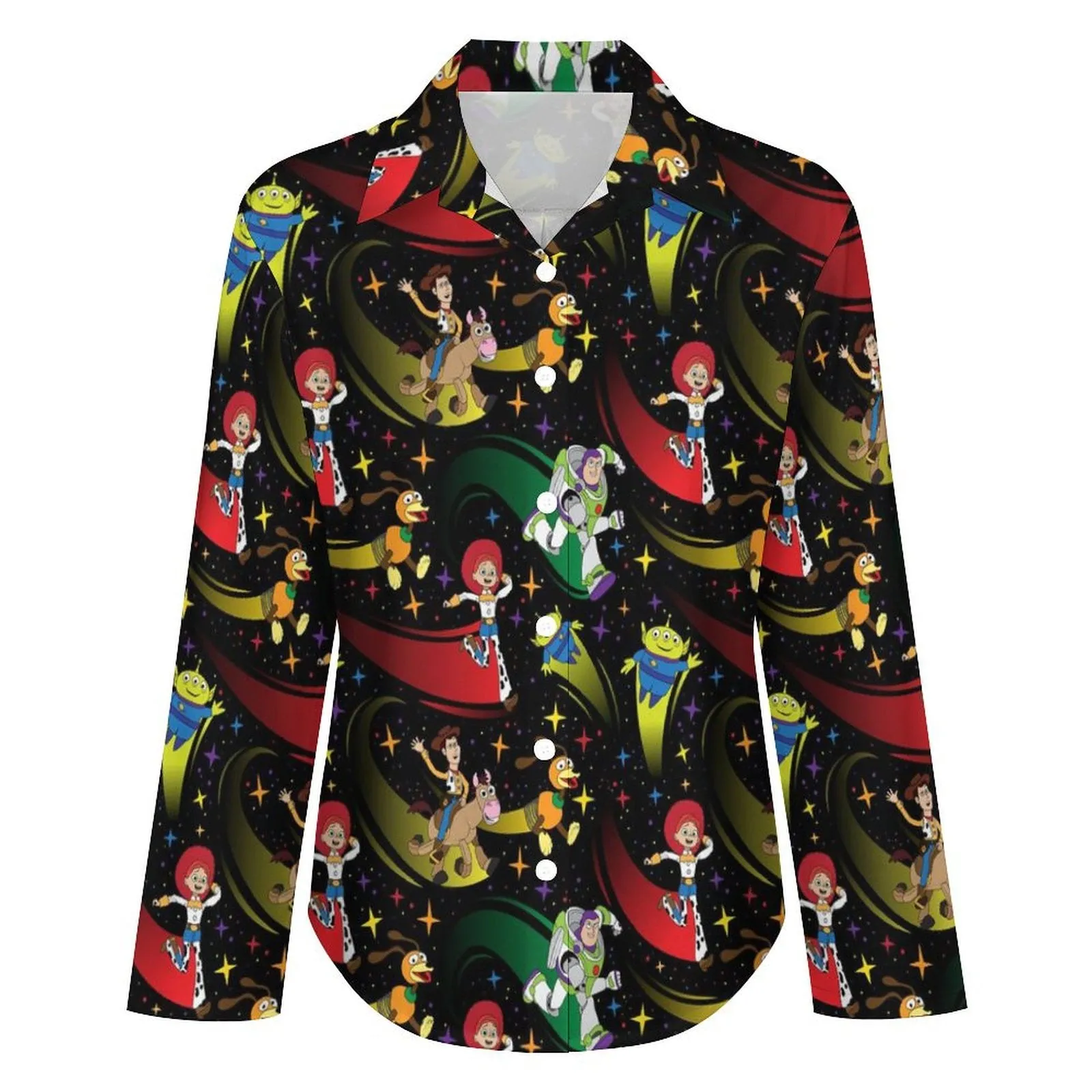Disney Toy Story Roundup Friends Long Sleeve Button Up Blouse