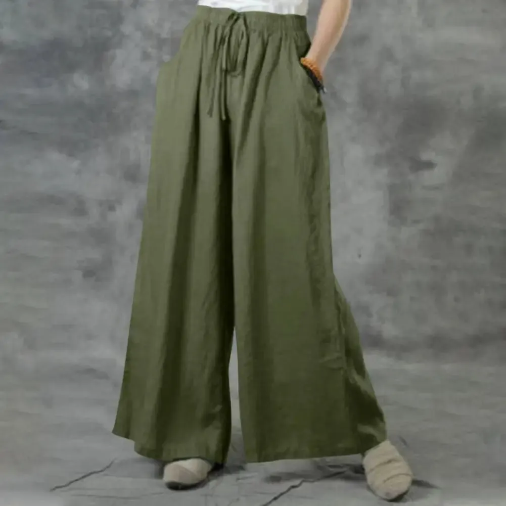 FashionSierra - Leopard Print Hip Hop Wide Leg Straight Pockets Button Zipper Closure Streetwear Trouser