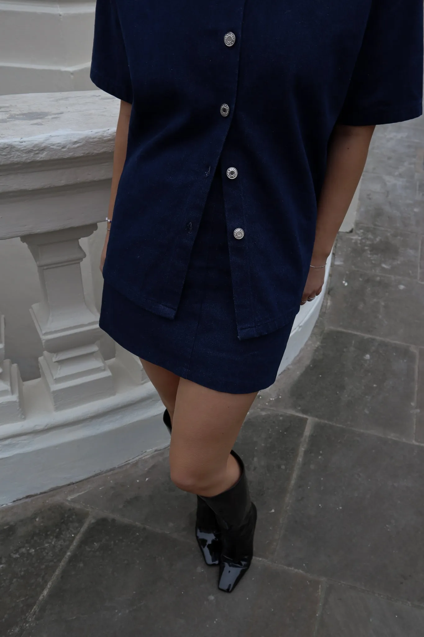 Jupe courte - Denim bleu foncé