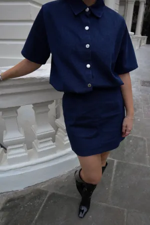 Jupe courte - Denim bleu foncé