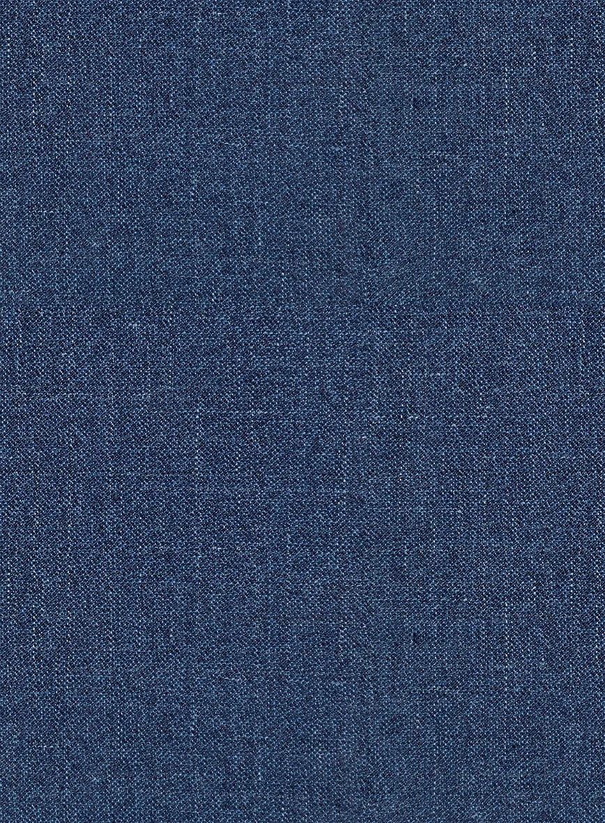 London Loom Indigo Blue Eufemia Wool Silk Linen Pants