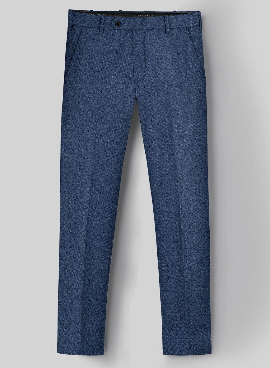 London Loom Indigo Blue Eufemia Wool Silk Linen Pants