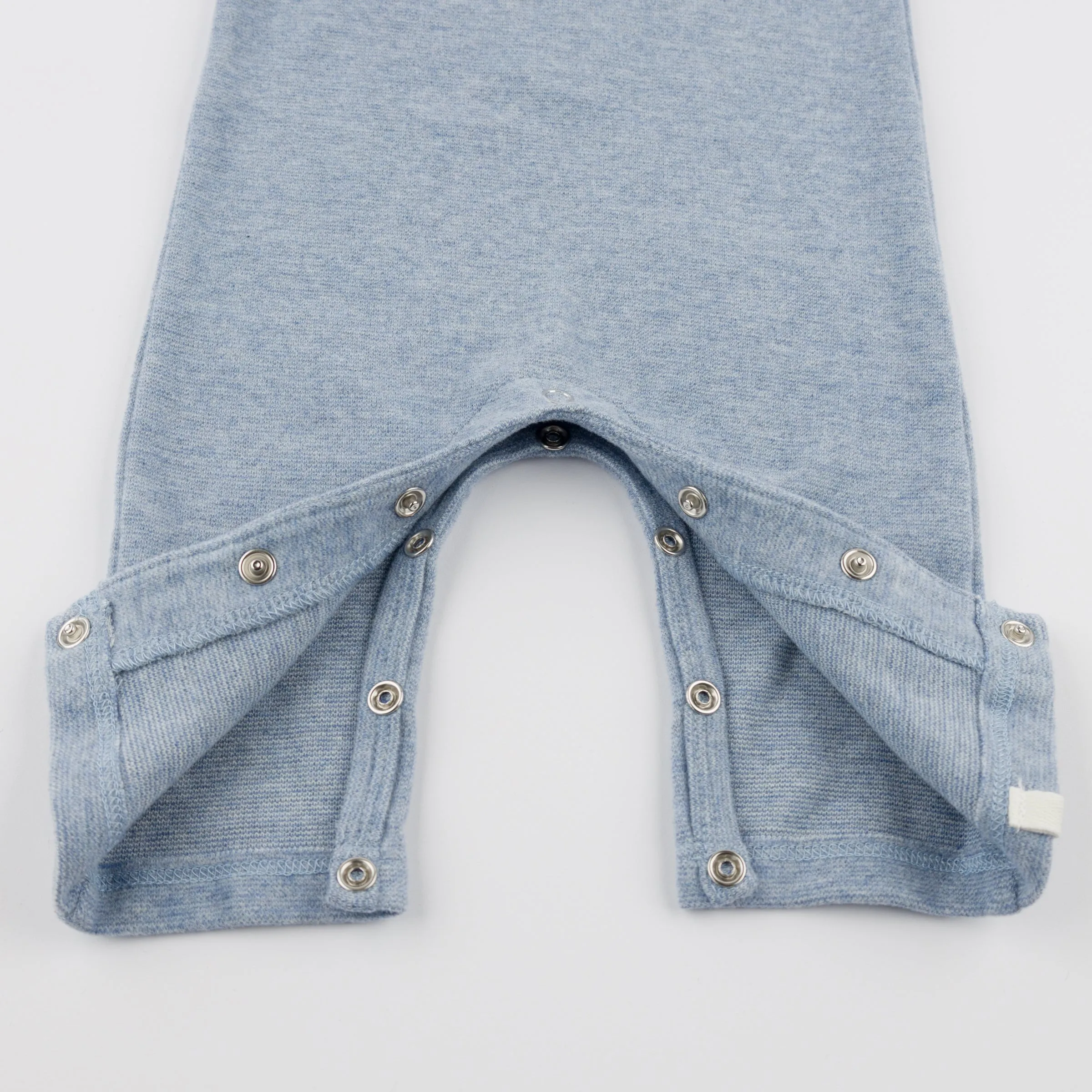 oh baby! Mini Stripe One Button Long Romper - Denim