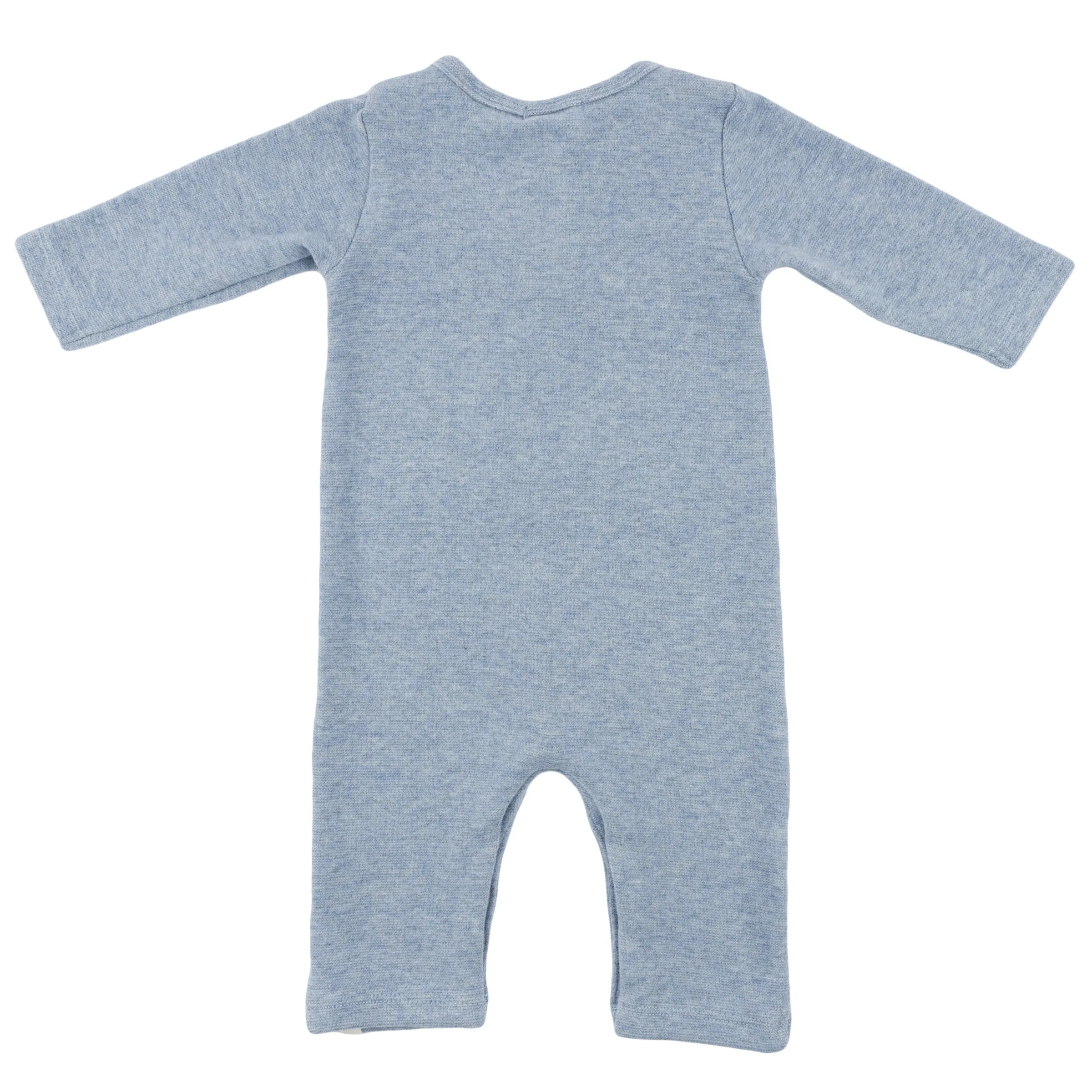 oh baby! Mini Stripe One Button Long Romper - Denim
