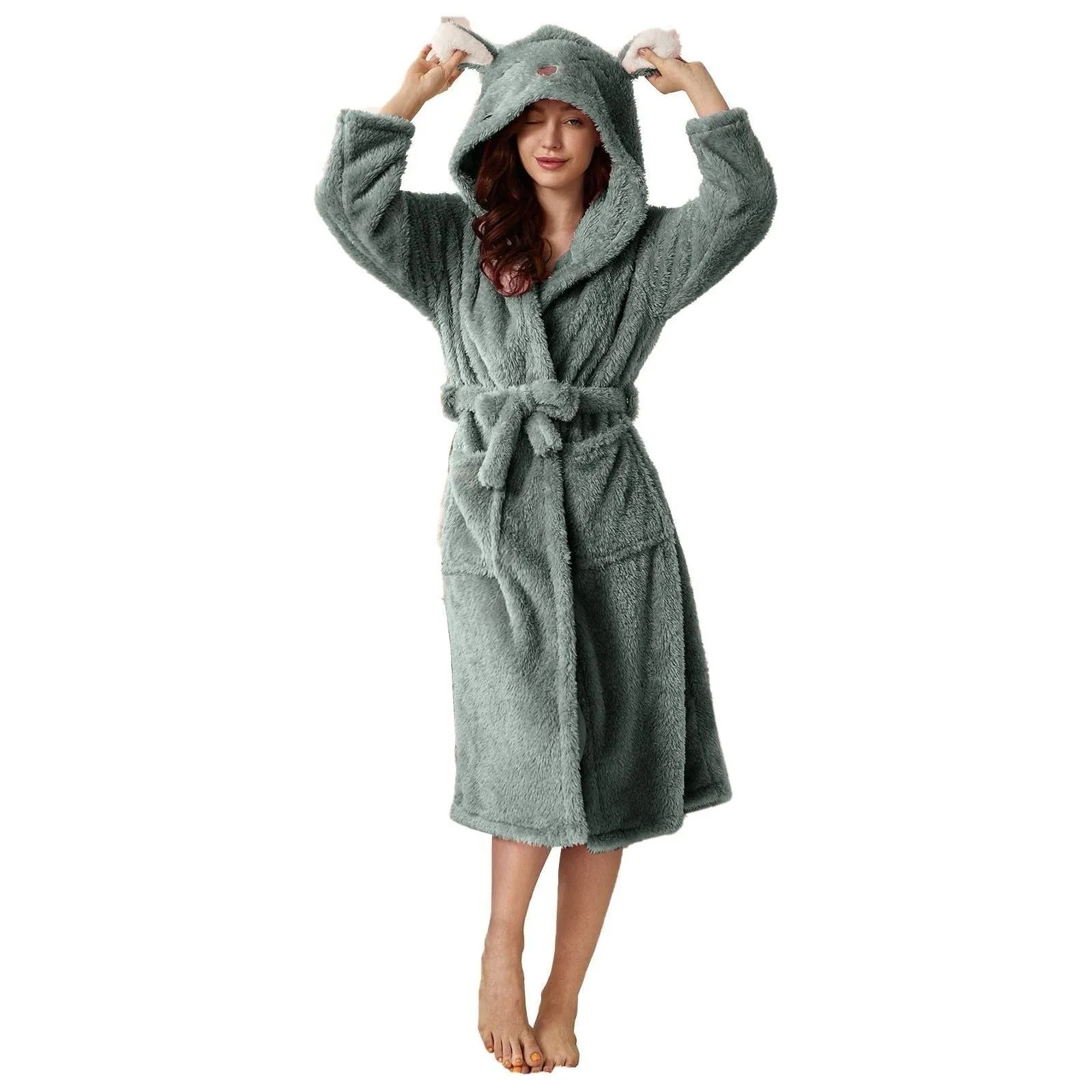 Philandra Bademantel - Warmer Kuschel-Fleece-Bademantel für Damen