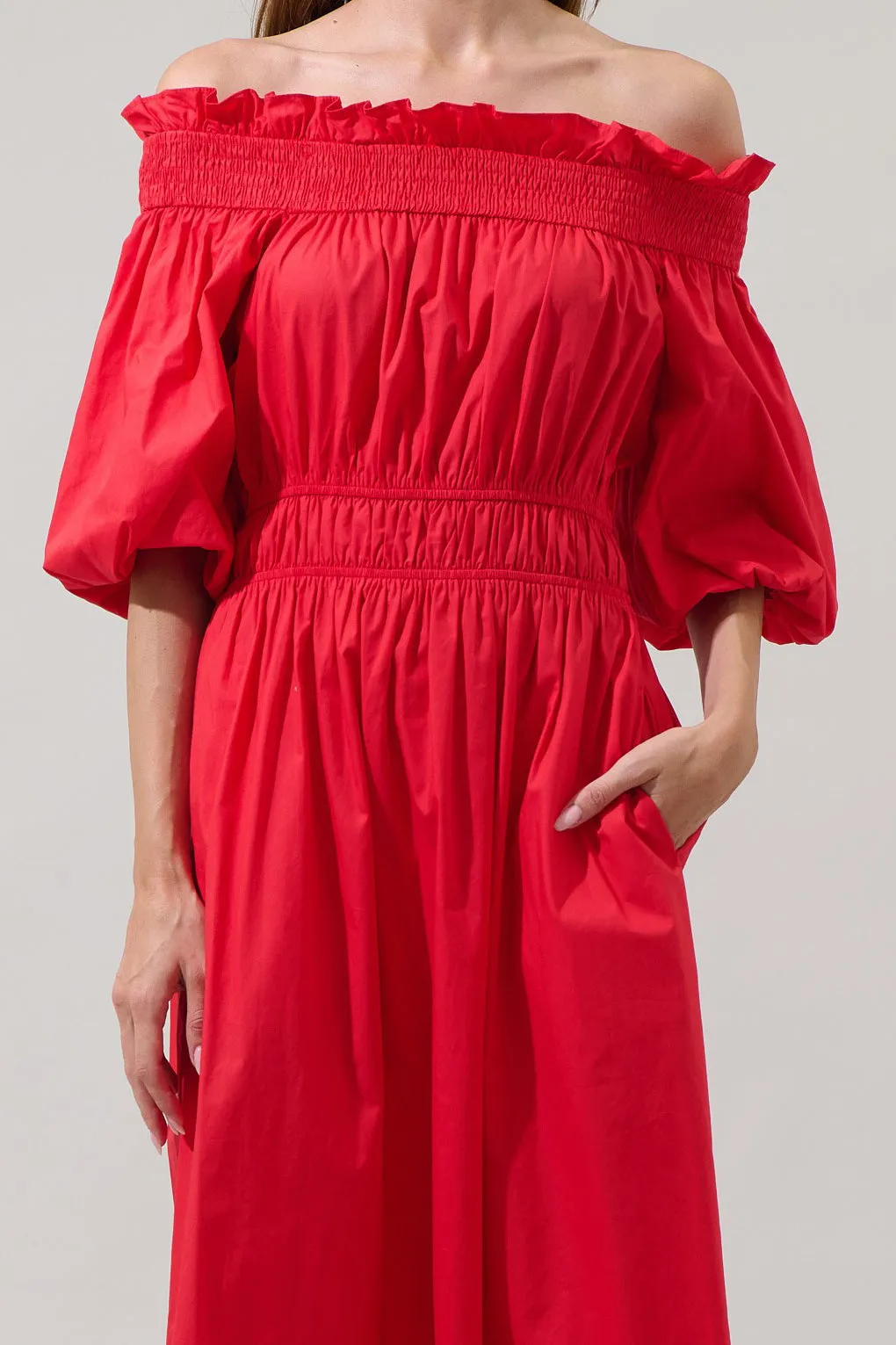 Red Off The Shoulder Dress