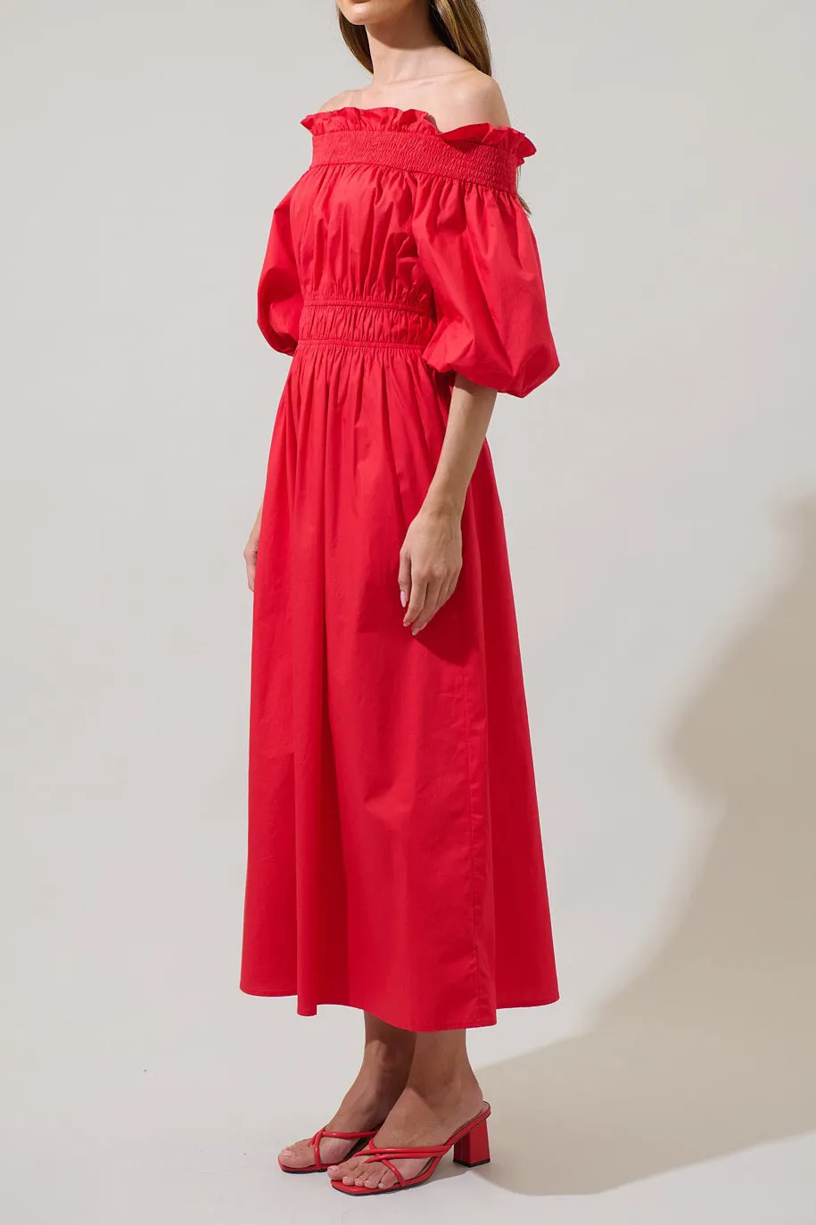 Red Off The Shoulder Dress