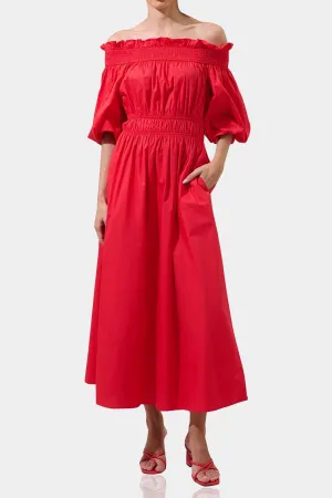 Red Off The Shoulder Dress