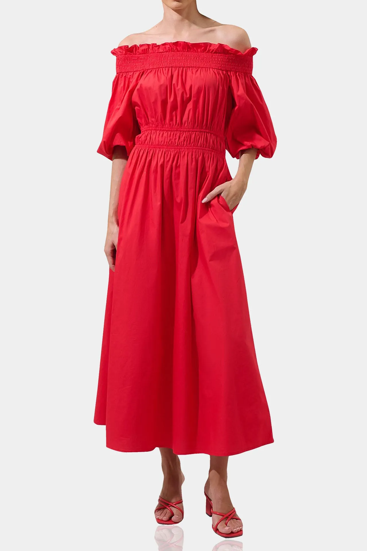 Red Off The Shoulder Dress