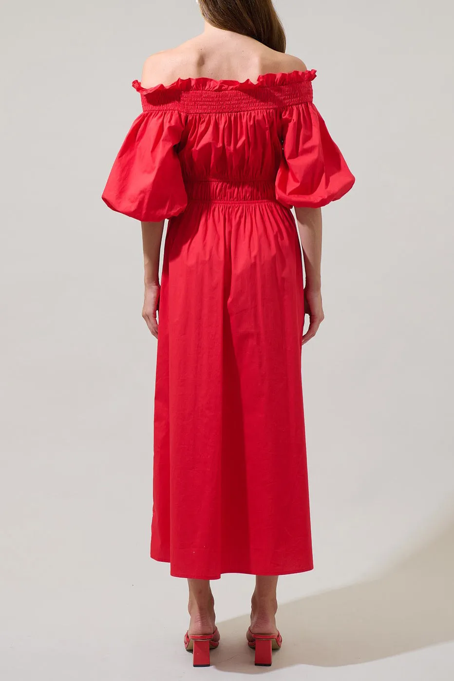 Red Off The Shoulder Dress
