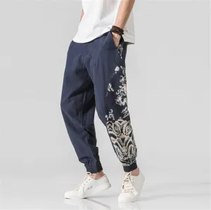 Samo Zaen Collection Linen Solid Pants Jogger Casual Loose