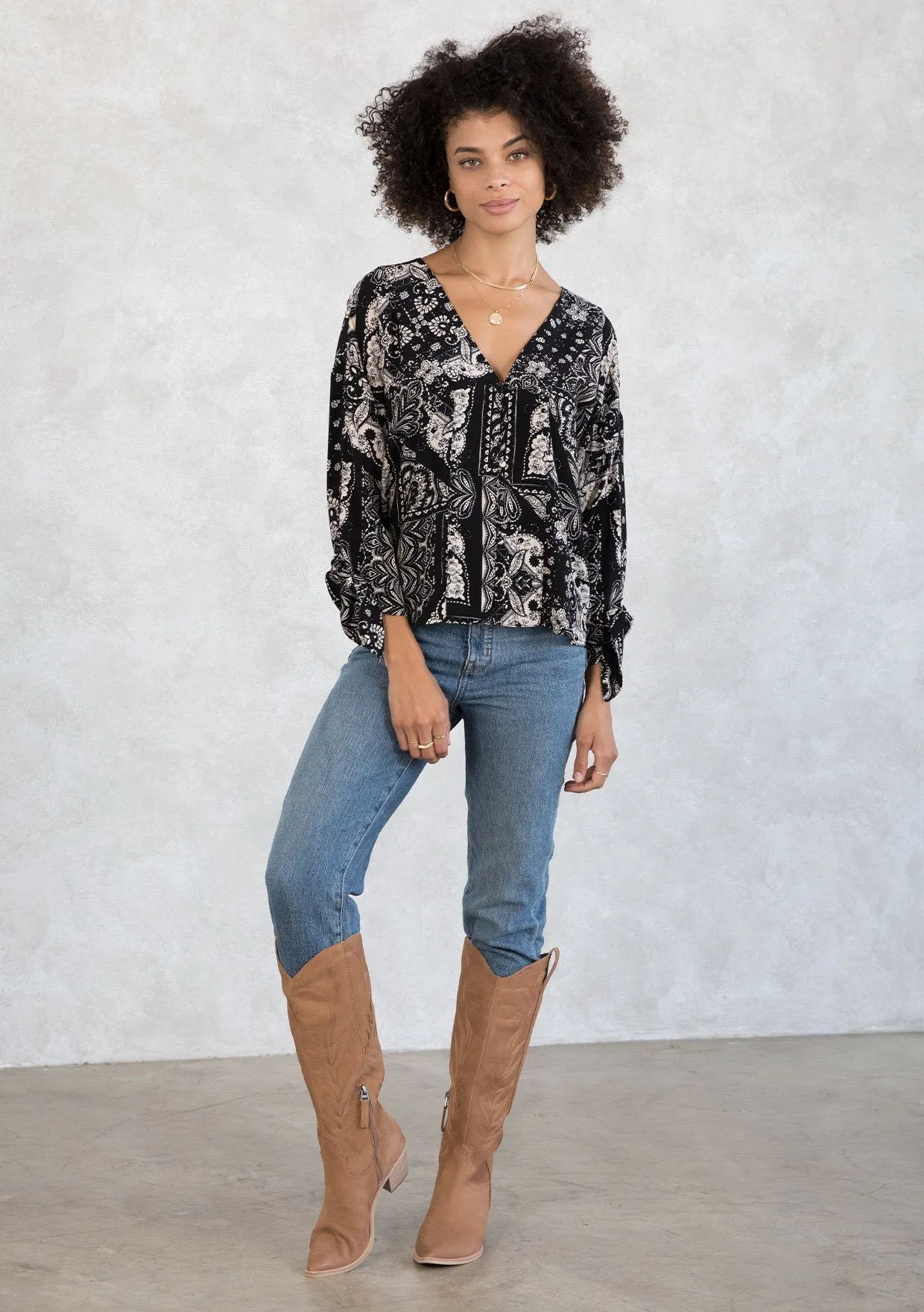Simone Button Up Top