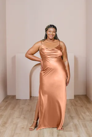 Skye Satin Dress | Ready To Ship | Copper