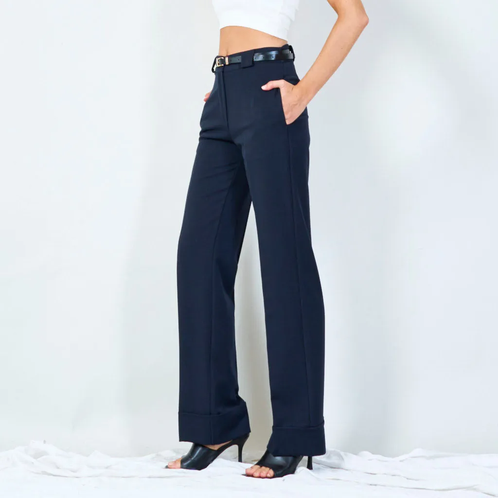 Slim fit tailored trousers with belt wholesale
