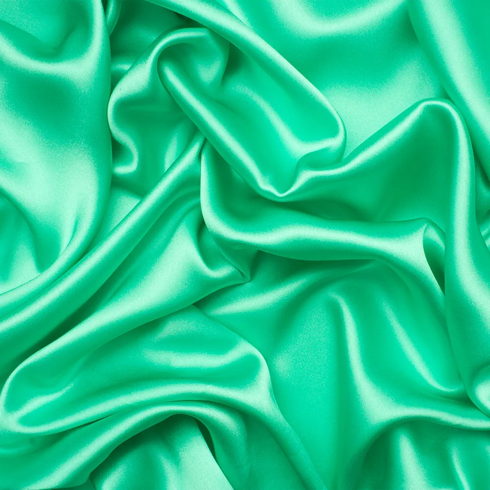 Spring Green Silk Satin