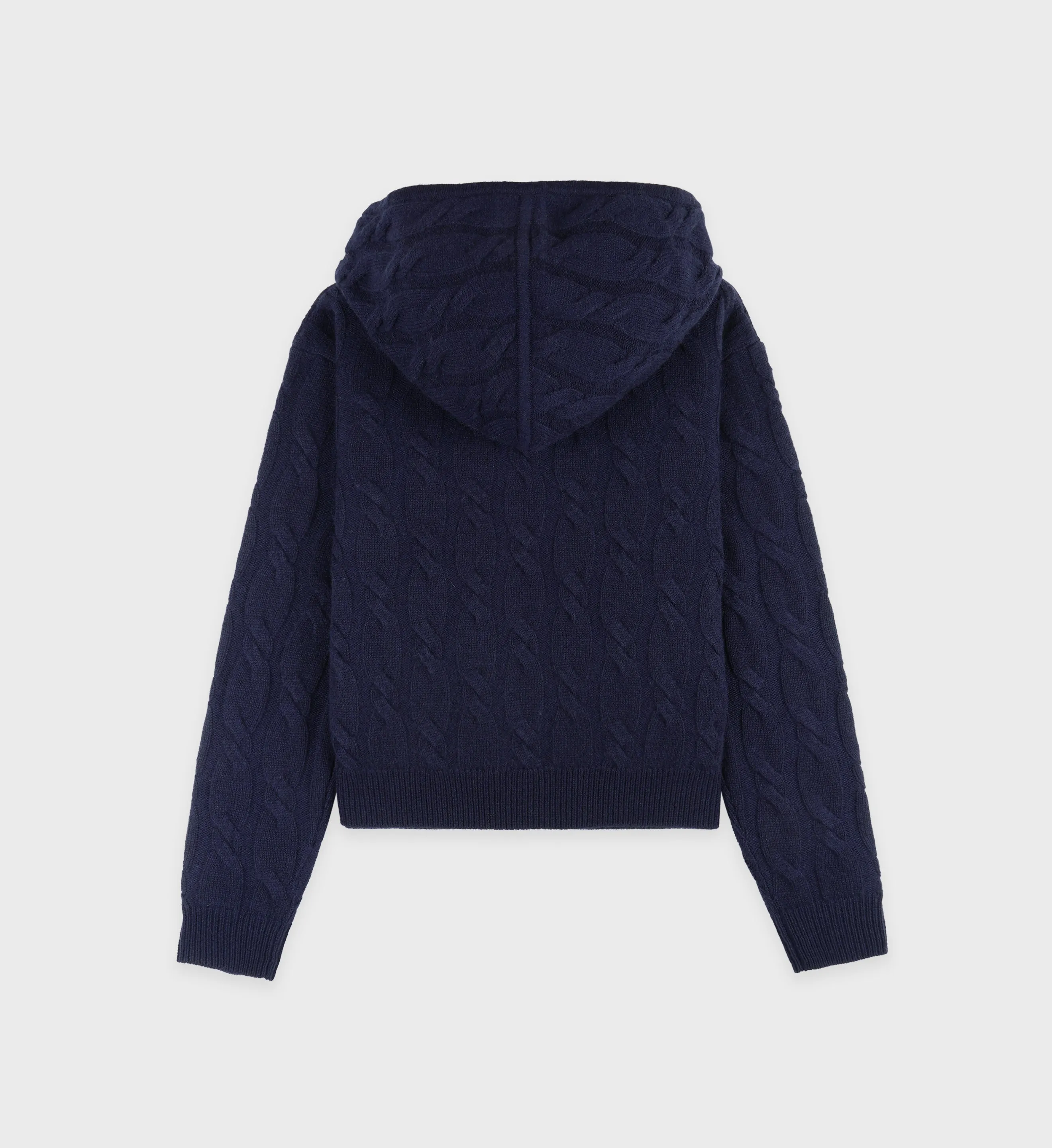 SRC Cableknit Cashmere Zip hoodie - Navy/White