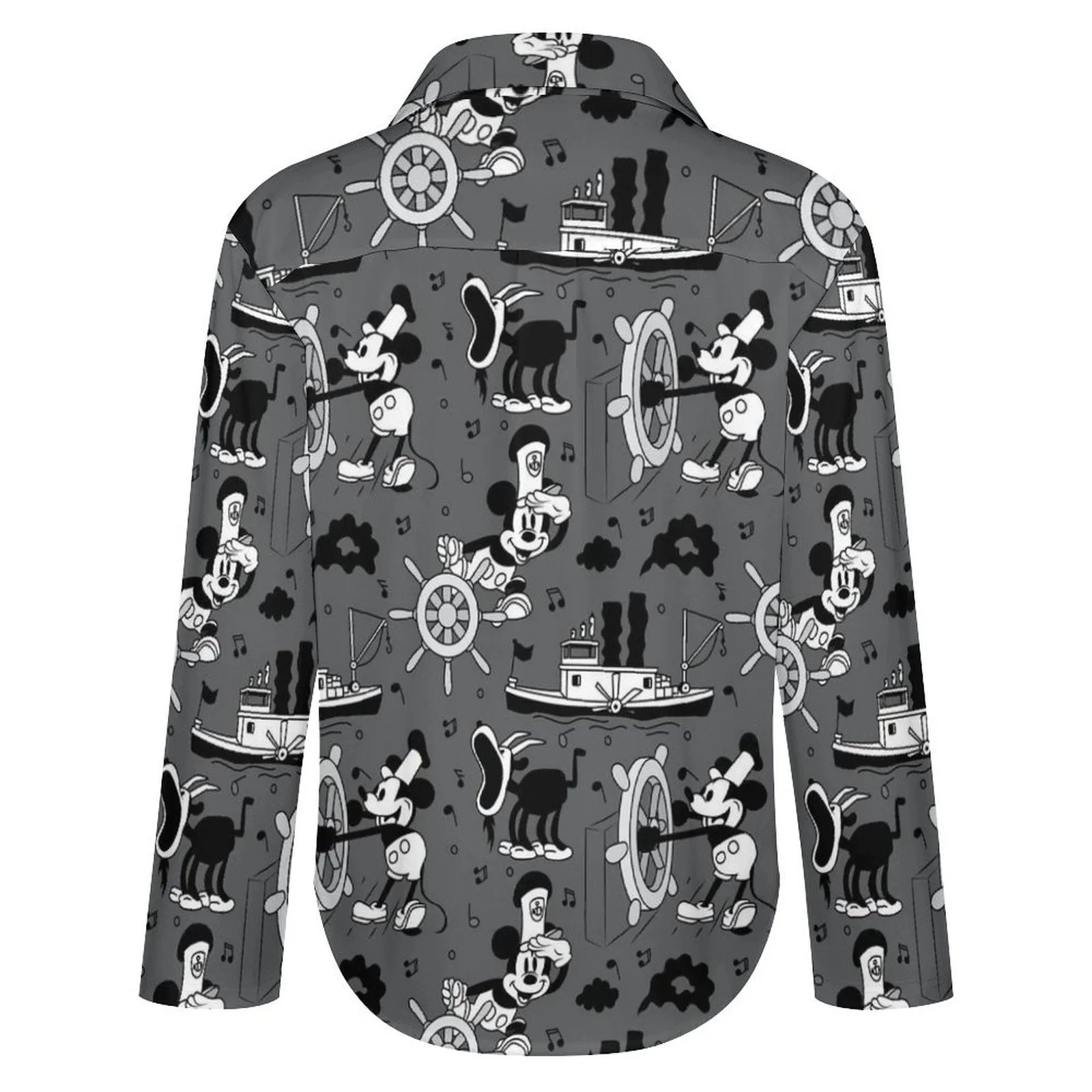 Steamboat Mickey Long Sleeve Button Up Blouse