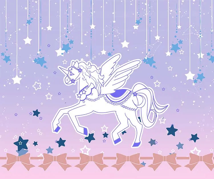 Sweet Ombre Pink Unicorn Printed Lace Lady's Lolita Skirt