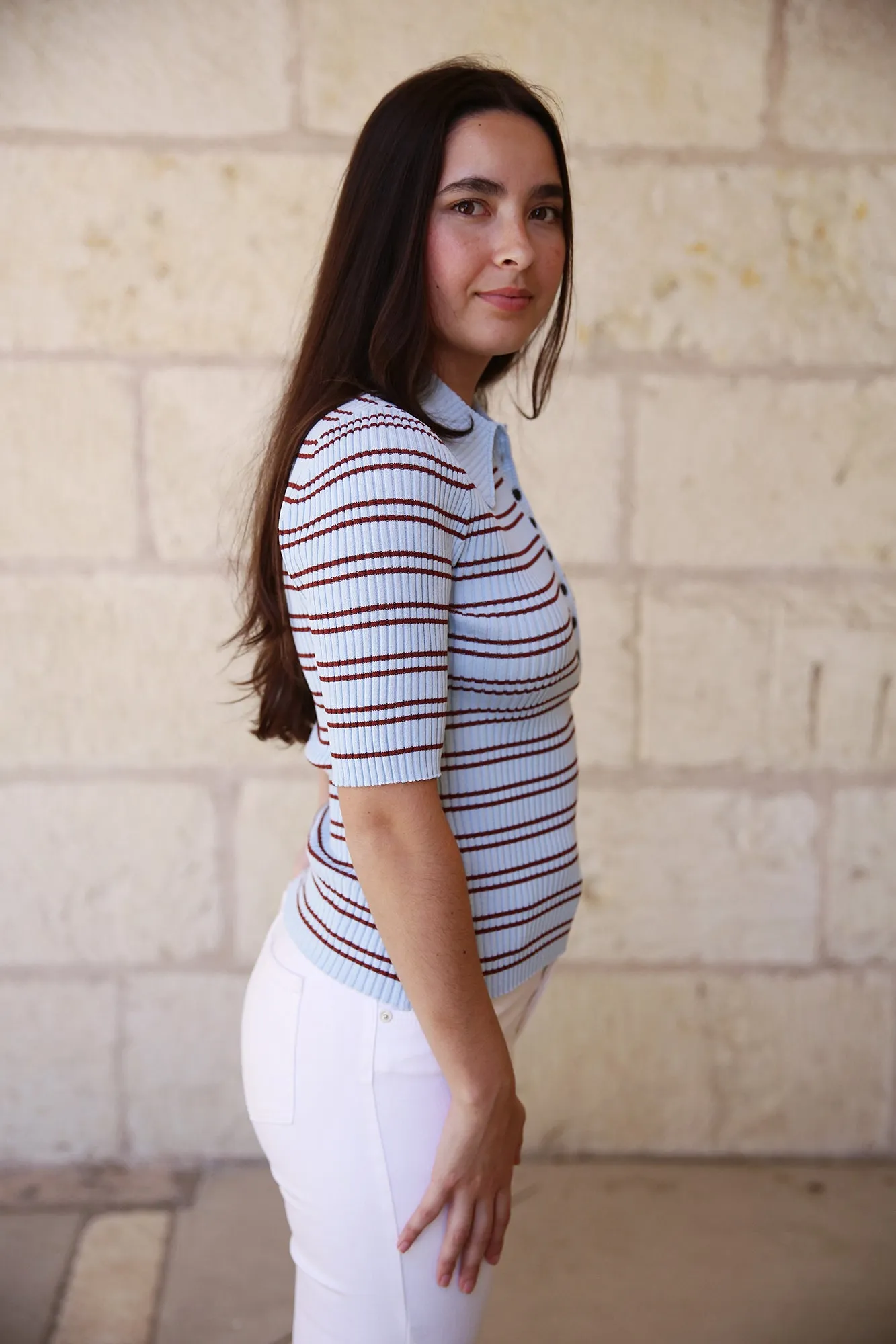Sydney Ribbed Top Ice Water/Sequoia