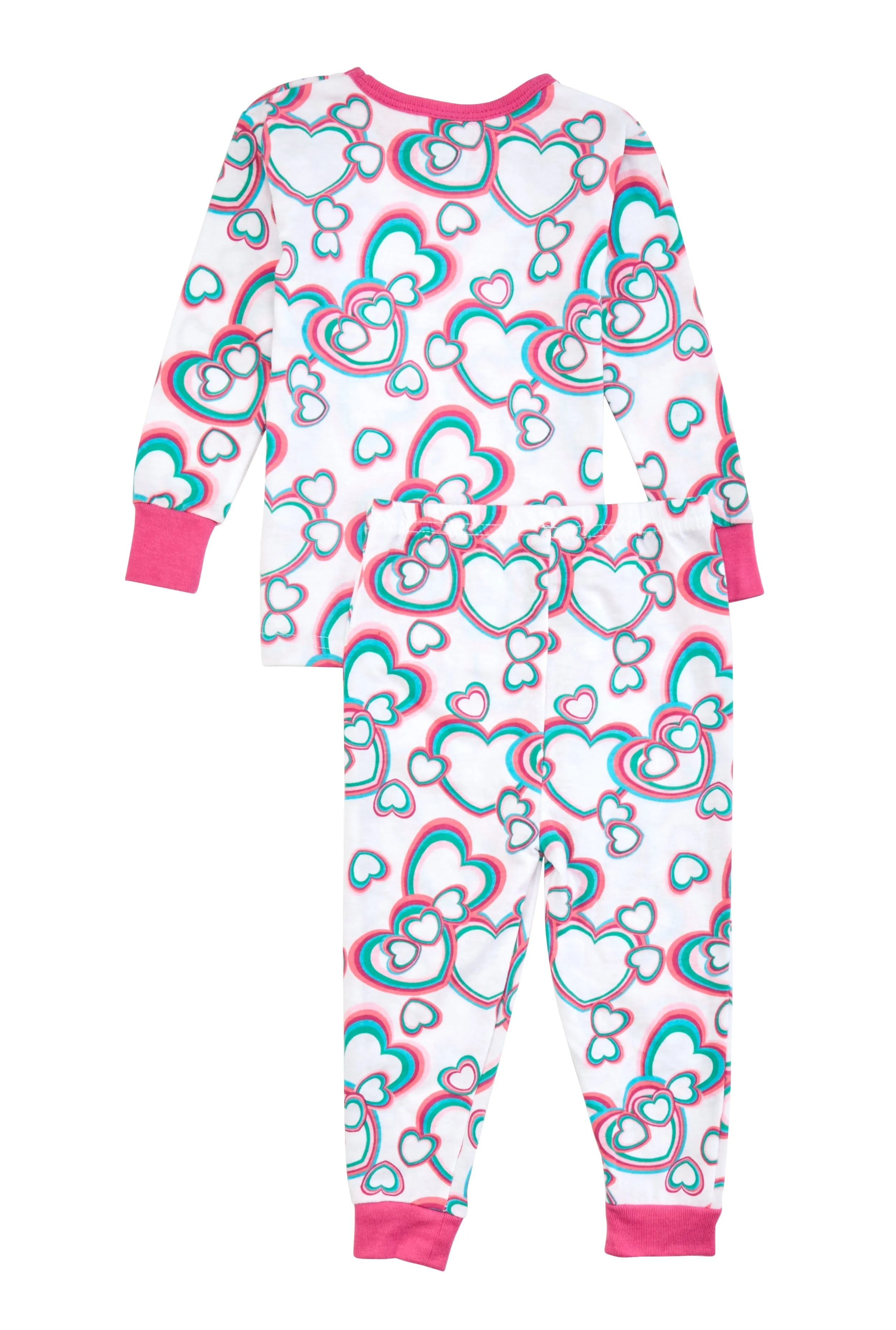 Toddler Girls Printed Pattern Pajama Top and Pants